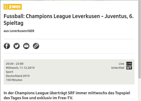 Leverkusen - Juventus am Mittwoch live und kostenlos im Free-TV gucken