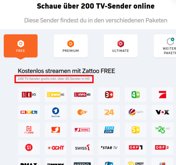 Über 200 Sender bei Zattoo kostenlos gucken