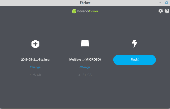 Mit Etcher Raspbian Buster Lite installieren – das wird unsere Wetterstation auf dem Raspberry Pi