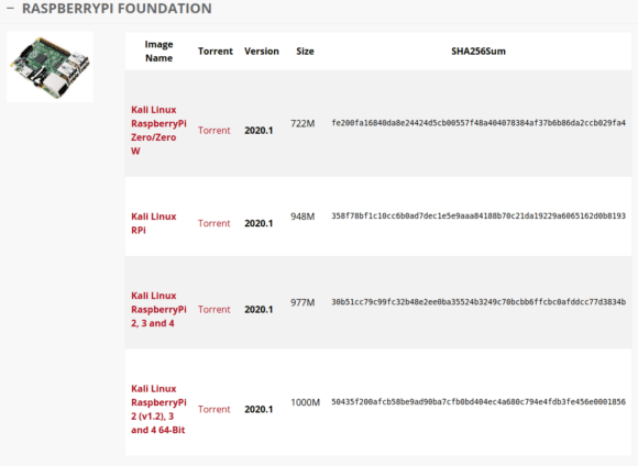Kali Linux 2020.1 für Raspberry Pi