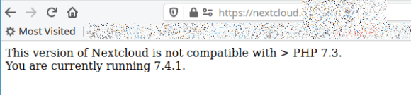 Nextcloud 17 mag nicht mit PHP 7.4