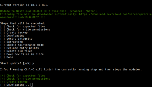 Nextcloud 18 RC2 via Kommandozeile installieren