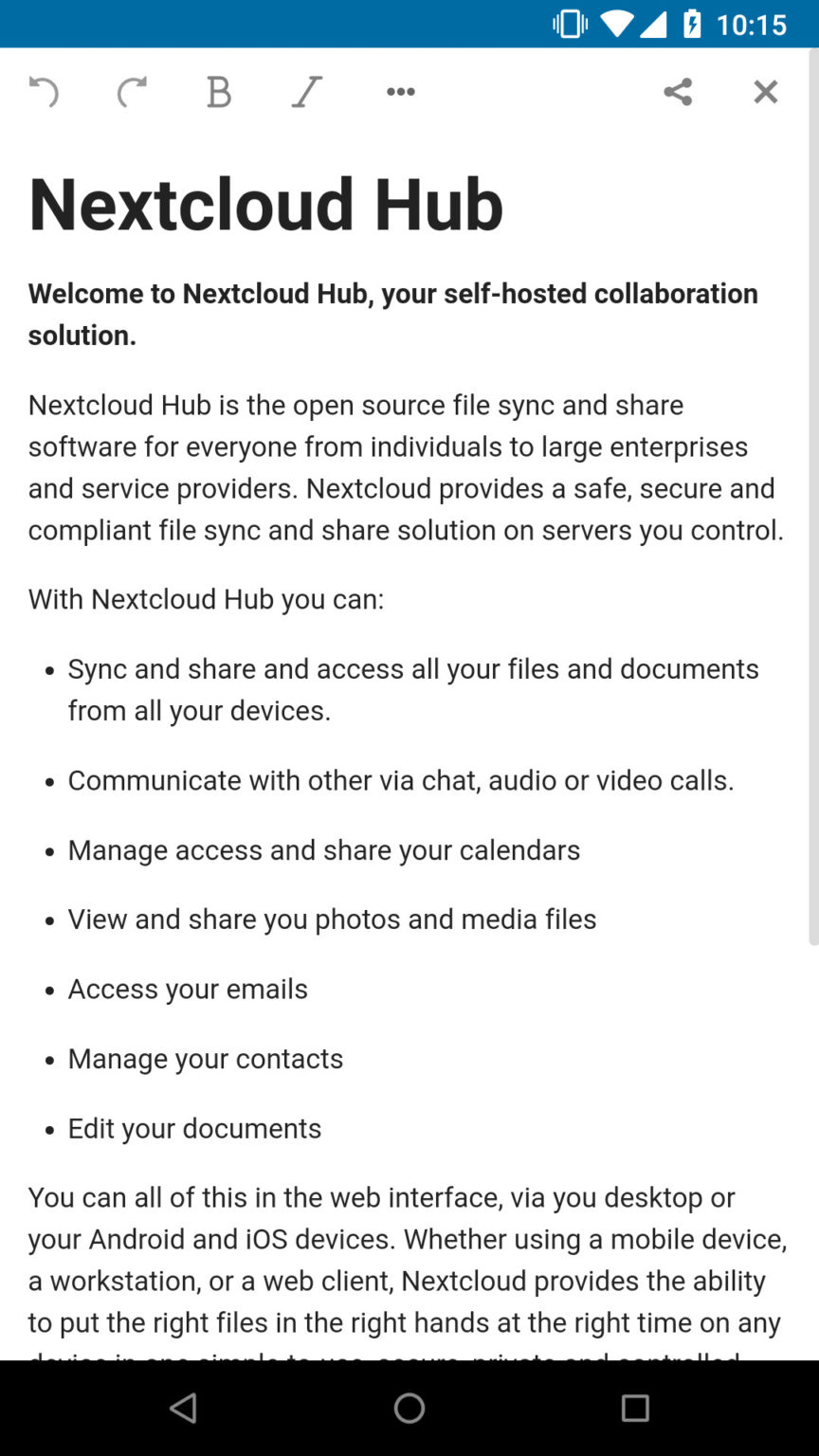 Nextcloud App für Android mit Nextcloud Hub und ONLYOFFICE – stark!
