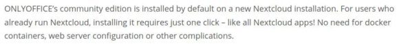 Angeblich wird die Community Edition von ONLYOFFICE installiert