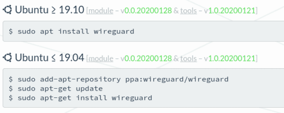WireGuard wir per Standard in den Kernel von Ubuntu 20.04 aufgenommen, seit 19.10 im Unisverse Repository zu finden
