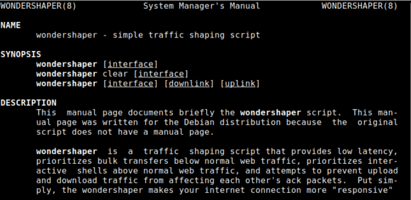 Wondershaper erlaubt es mir, den Traffic zu regulieren