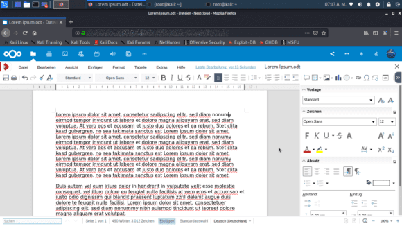Office ohne Installation unter Kali Linux nutzen