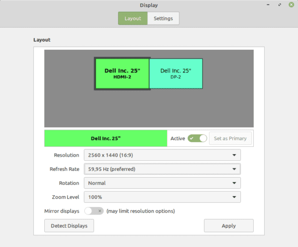 Frequenz beim Bildschirm einstellen (Quelle: linuxmint.com)