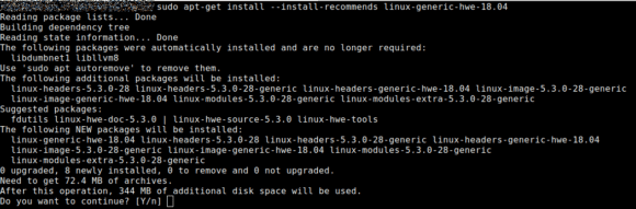 HWE Kernel unter Ubuntu 18.04.4 installieren