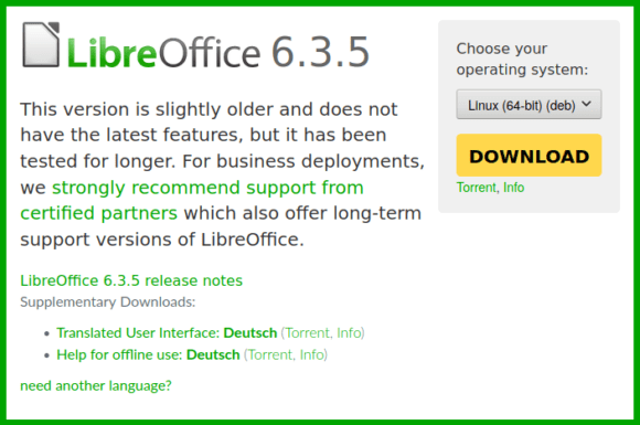 LibreOffice 6.3.5 steht zum Download bereit