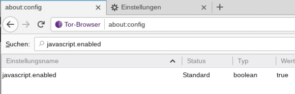 Suche nach javascript.enabled