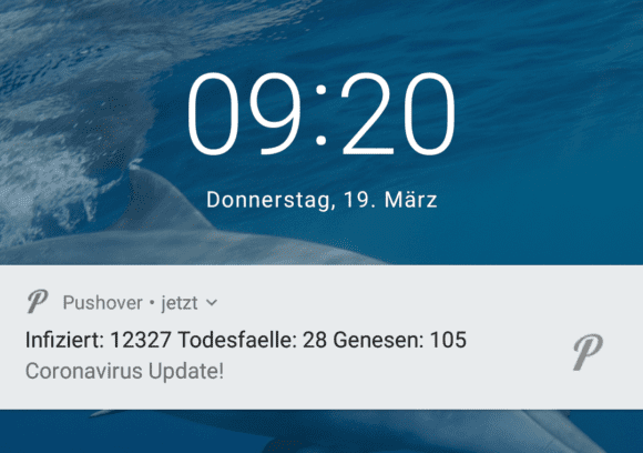 Coronavirus-Updates mit Pushover