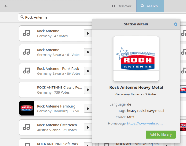 Shortwave für GNOME tausende Sender gefällt mir gut
