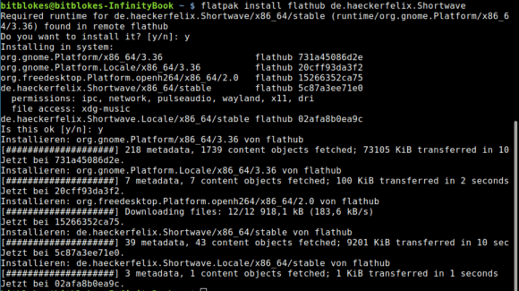 Shortwave via Flathub installieren