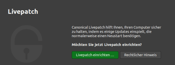 Livepatch bei Ubuntu 20.04 LTS einrichten