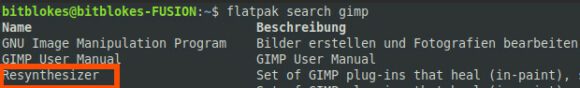 GIMP Resynthesizer via Flatpak installieren