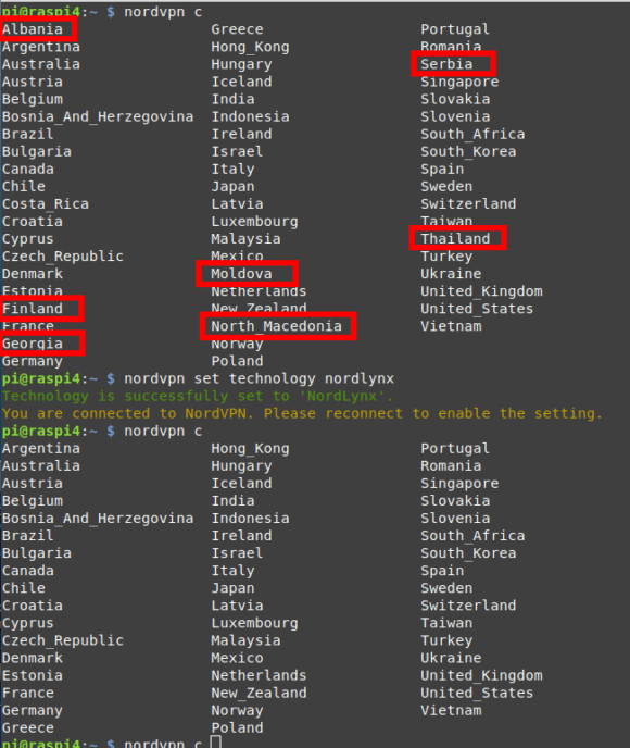 Ein paar weniger Standorte derzeit bei NordLynx / WireGuard