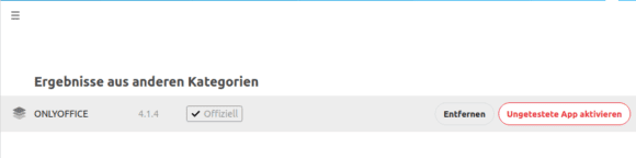 ONLYOFFICE ist nicht kompatibel und wurde deswegen deaktiviert