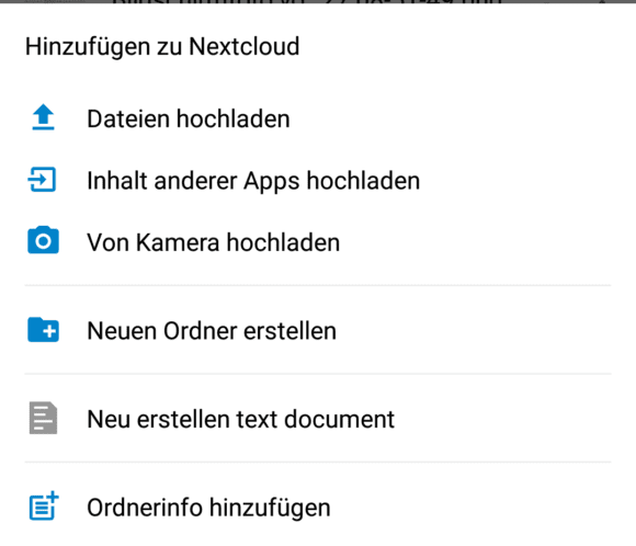 Nextcloud für Android 3.11.1: Ordnerinfo hinzufügen
