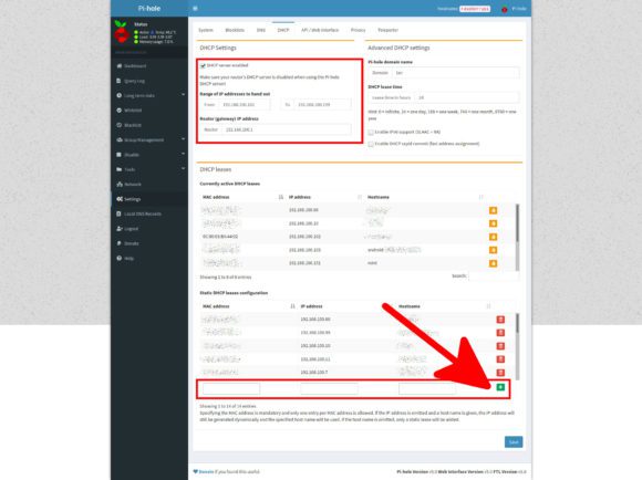 Statische IP-Adressen mit dem DHCP-Server von Pi-hole vergeben