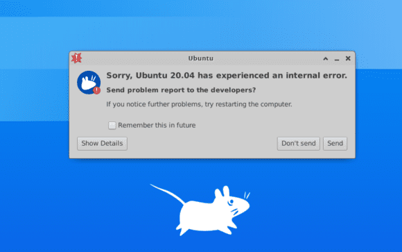 Die Xfce-Sitzung unter Ubuntu 20.04 hat mich mit einer Fehlermeldung begrüßt
