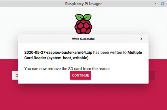 Raspberry Pi OS 64-Bit ist installiert – Du kannst die microSD-Karte entfernen