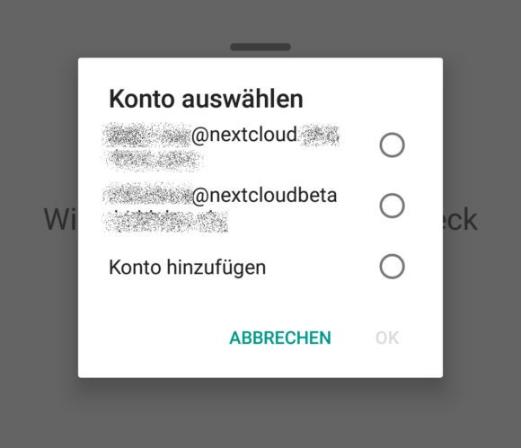 Nextcloud Deck für Android –Du kannst Dir ein Konto aussuchen