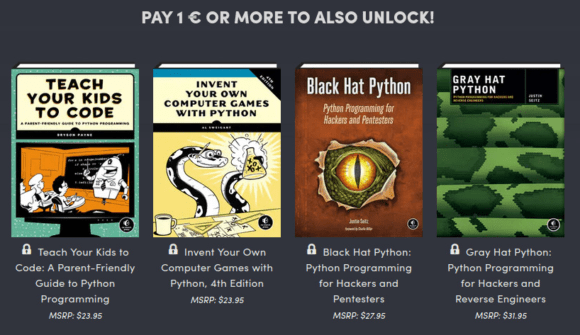 Für 1 € bekommst Du bei Learn You Some Python bereits 4 Bücher