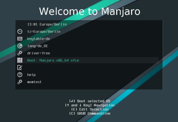 Manjaro Linux starten