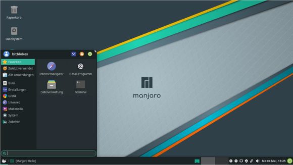 Die Xfce-Version von Manjaro – auch schick