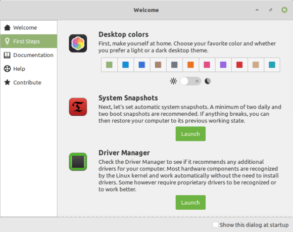 Willkommen – passe auch die Farben an! (Quelle: linuxmint.com)