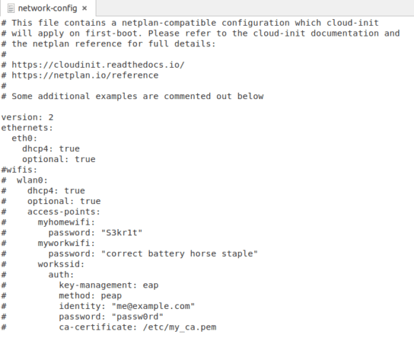 network-config mit Beispiel