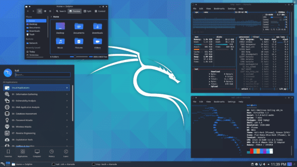 Kali Linux 2020.2 – dunkles Thema für KDE Plasma (Quelle: https://www.kali.org)