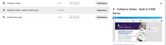 Eingebauter Collabora Online Server