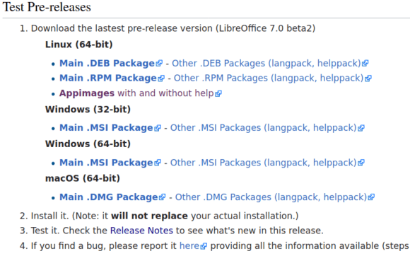 LibreOffice 7.0 Beta2 herunterladen