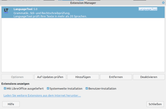 LanguageTool 5.0 für LibreOffice
