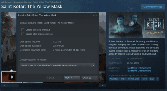 Saint Kotar: The Yellow Mask möchte 7 GByte