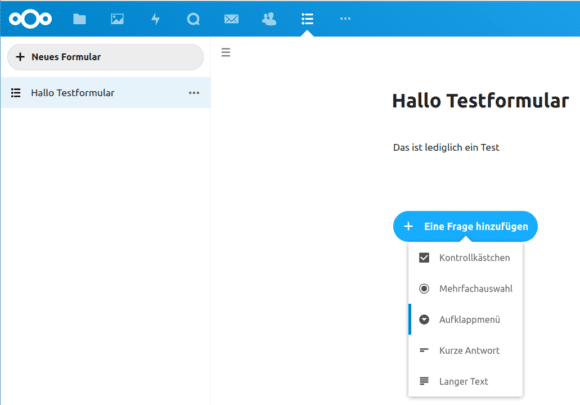 Mit Nextcloud Forms schnell Umfragen erstellen