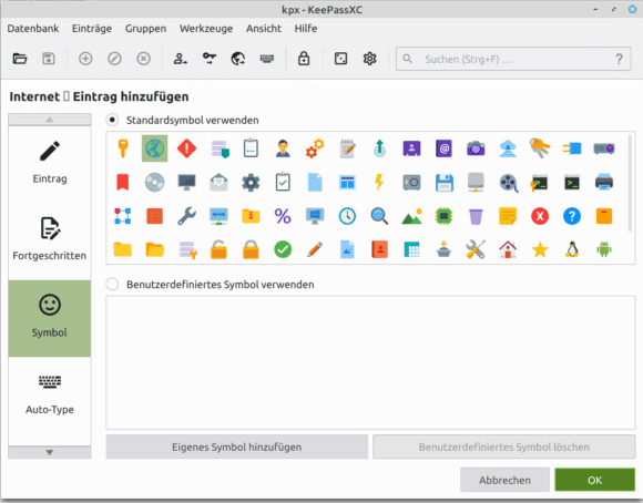 Neue Symbole bei KeePassXC 2.6.0