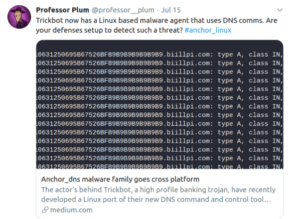 Professor Plum hat TrickBot für Linux entdeckt