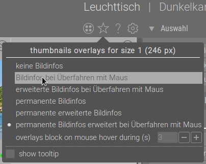 darktable 3.2 mit neuen Miniaturbild-Überlagerungsmodi (Quelle: bilddateien.de)