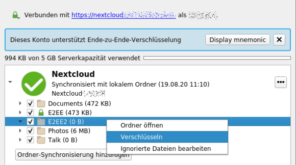 Beim Desktop verwaltest Du E2EE in den Einstellungen