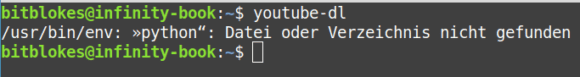 youtube-dl – python nicht gefunden