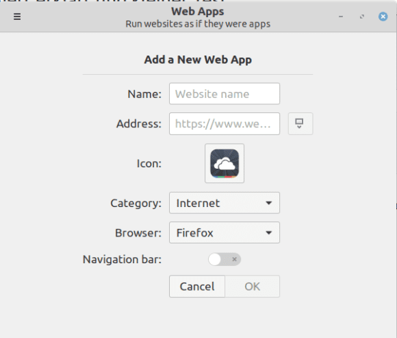 Neue Web App unter Linux Mint 20.1 erstellen
