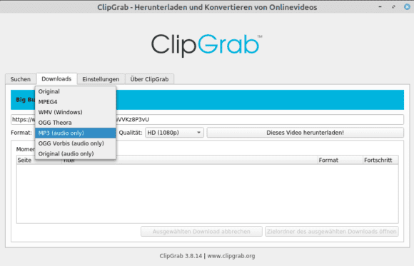 ClipGrab als Alternative zu youtube-dl