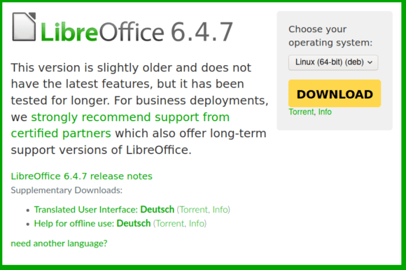 LibreOffice 6.4.7 ist da