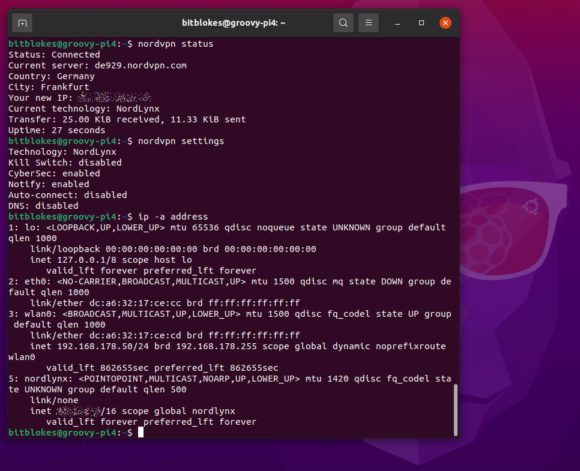 NordVPN läuft problemlos mit Ubuntu 20.10 für Raspberry Pi