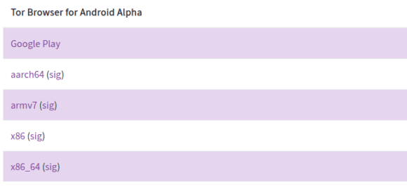 Tor Browser Alpha für Android