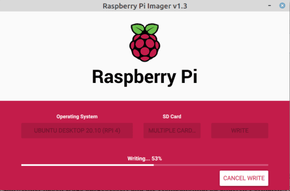 Ubuntu 20.10 für Raspberry Pi auf die microSD-Karte schreiben