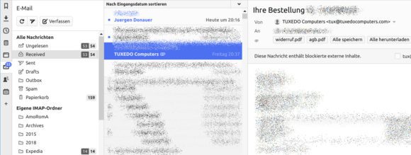 Nun kann ich den experimentellen E-Mail-Client nutzen